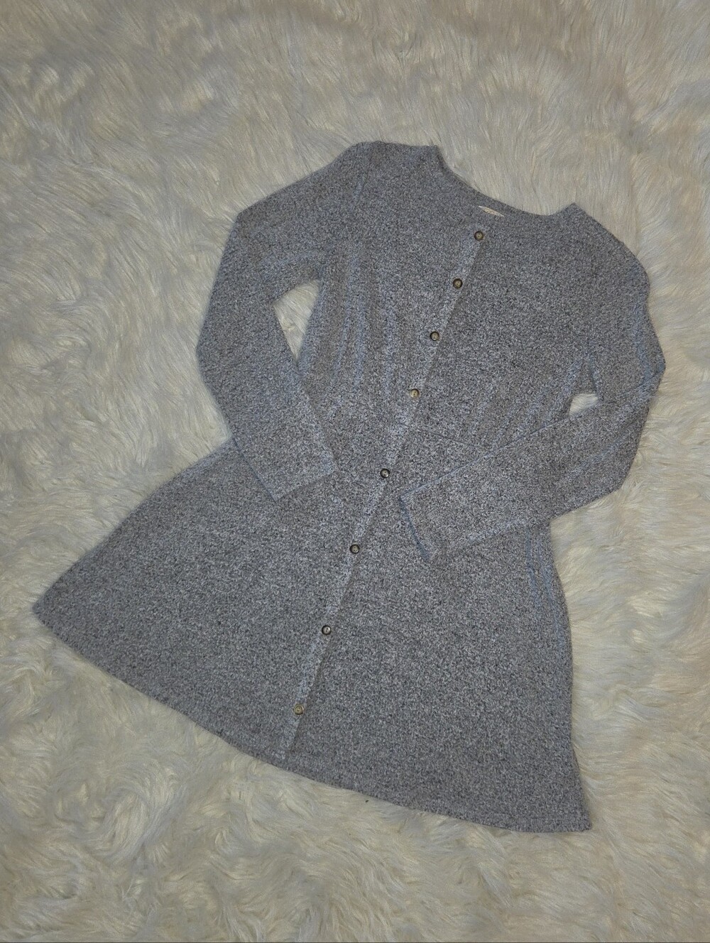 Forever 21 Heather Gray Button-Front Knit Dress